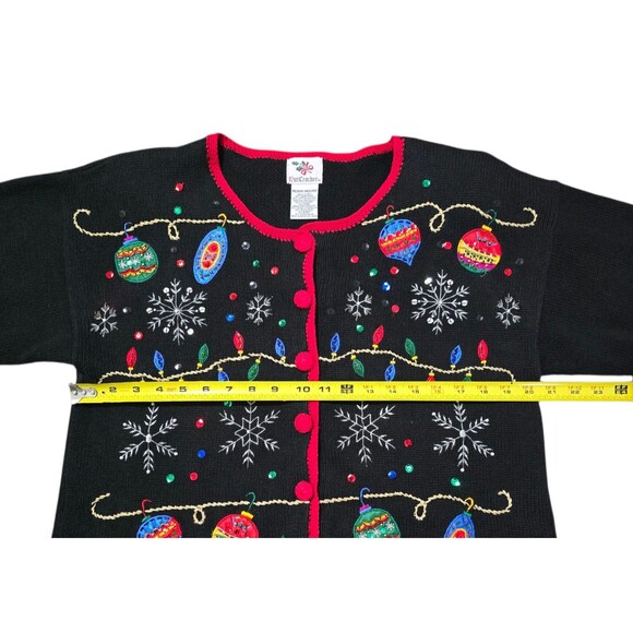 NutCracker Vintage Ugly Christmas Sweater Womens Size Medium Shoulder Pads - Picture 5 of 10